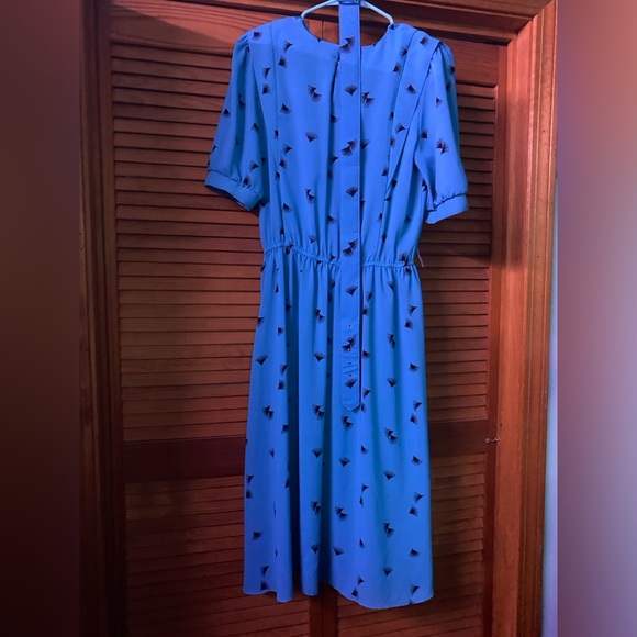 Vintage 80’s blue dress with belt - Picture 1 of 2